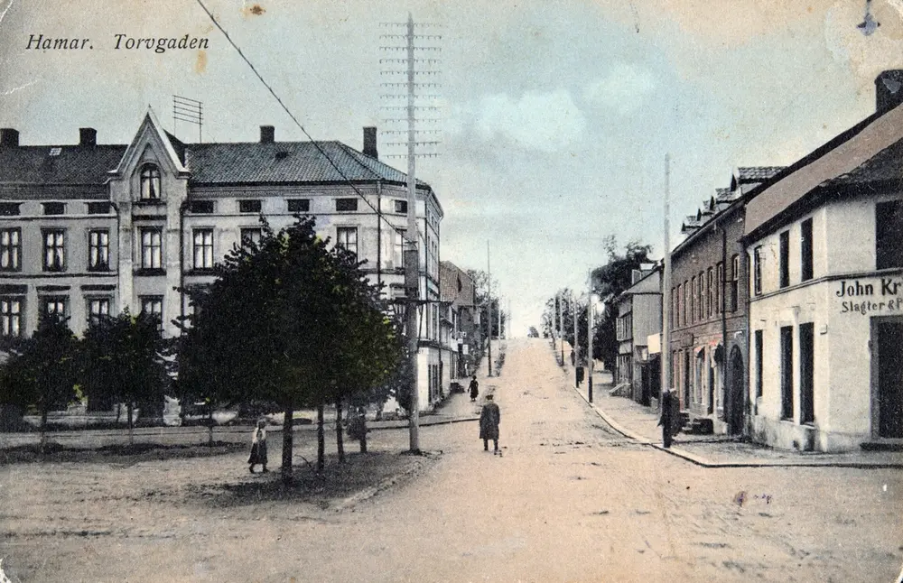 Stortorget i Hamar sett mot Torggata.