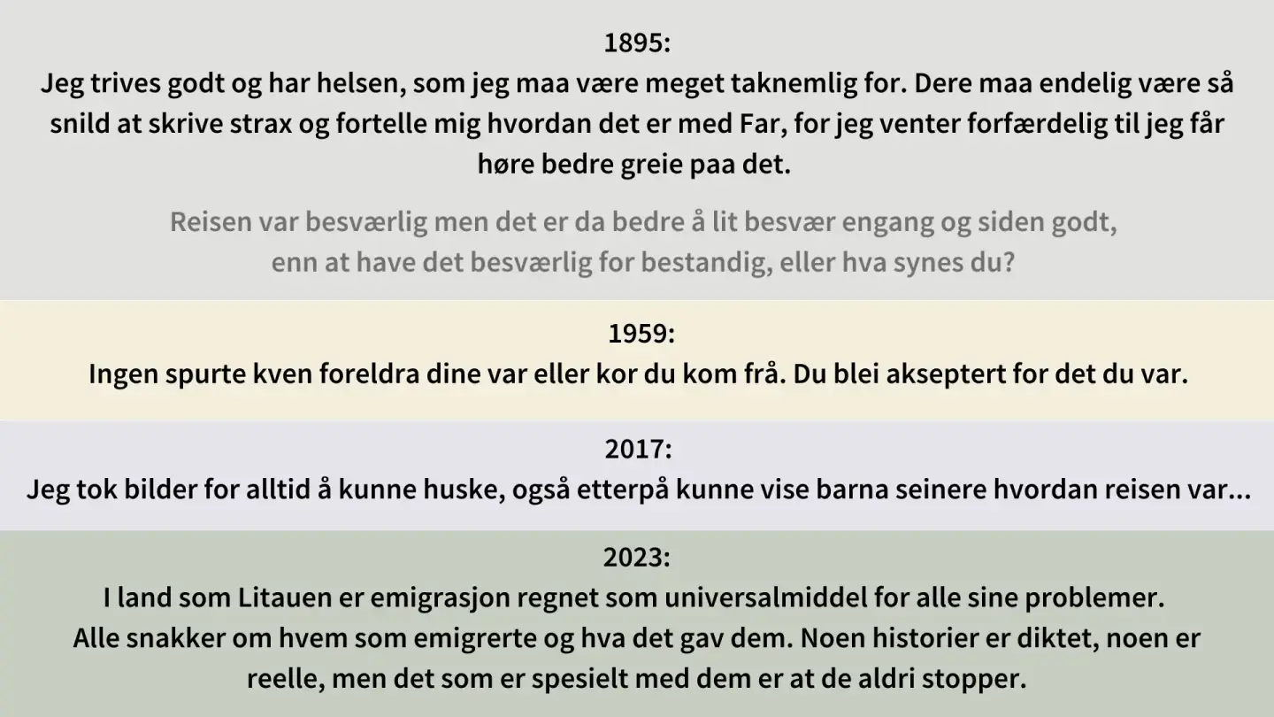 sitat om migrasjon før og nå, tekst