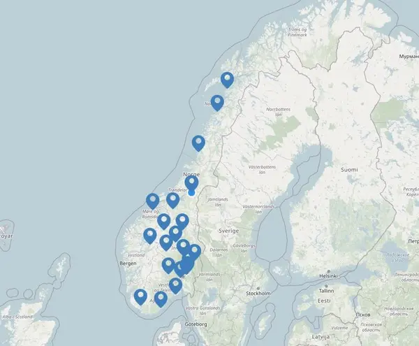 Se hvor Olavsflammen har vært på Den digitale olavskilden 