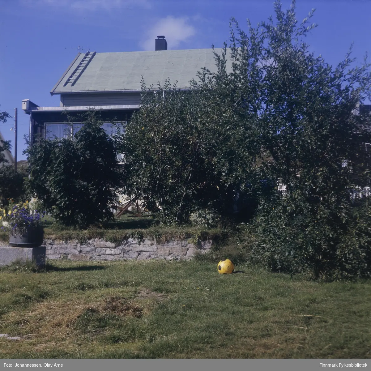 Foto av bolighus og hage

Trolig tatt på 1960/70-tallet

Antagelig i Finnmark 