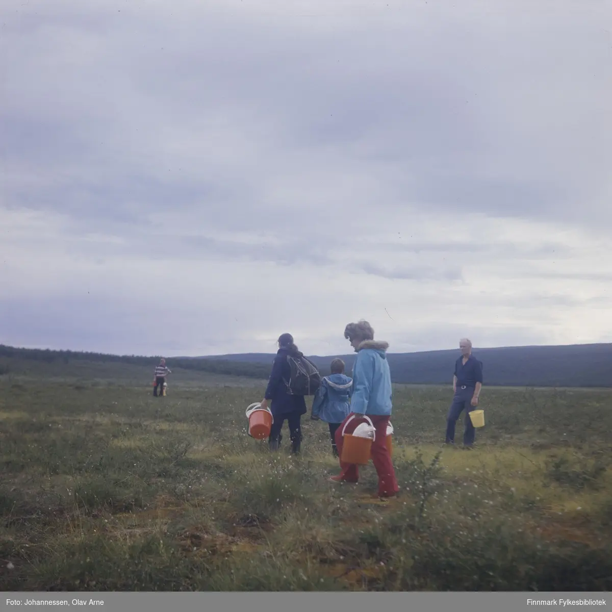 Foto av bærplukkere på tur, antagelig i Finnmark 

Helt til venstre: antagelig Frank Vian og helt itl høyre hans far Boye Vian

Kvinnen helt til venstre i lyseblå jakke het Laila Vian og var kone til Frank Vian

Foto trolig tatt på 1960/70-tallet