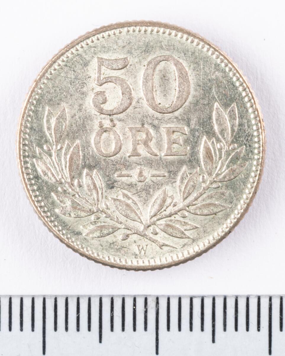 Mynt, Sverige, 50 öre, 1927.
