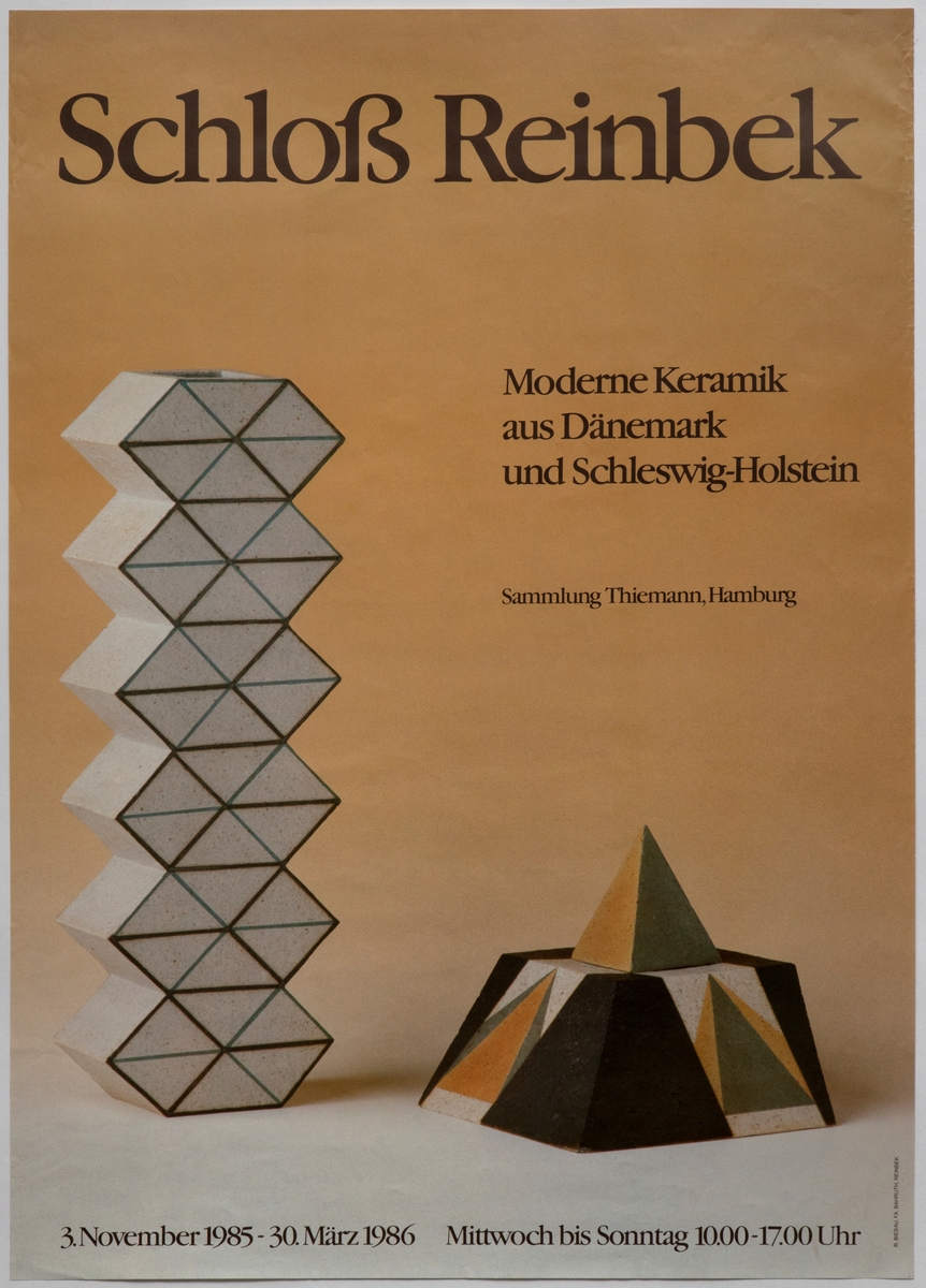 Schloss Reinbek: Moderne Keramik aus Dänemark und Schleswig-Holstein [Utstillingsplakat]