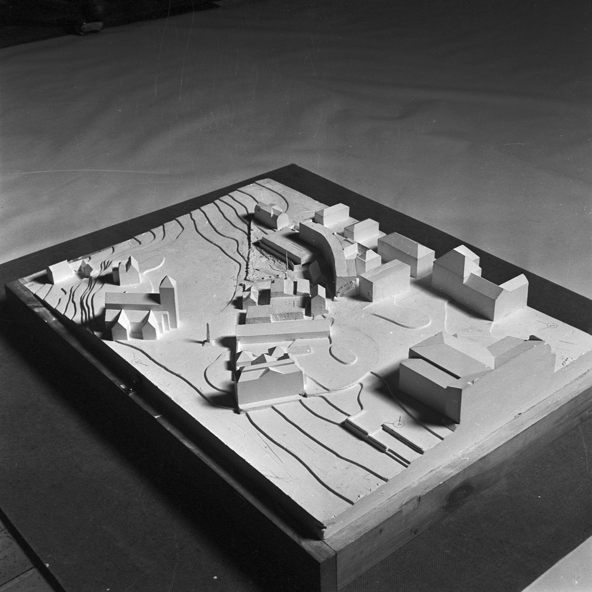 Konviktoriet, byggnadsmodell över kvarteren Ubbo, Prosten och Oden, Uppsala 1956