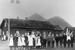 Skolebarn på Hadselsand i 1914
