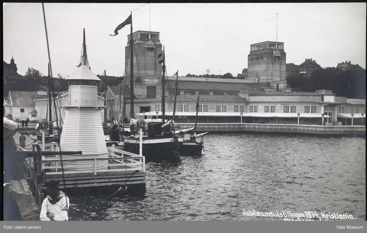 Jubileumsutstillingen 1914, Sjøfarts- og fiskeriavdelingen, fyrtårn, båter