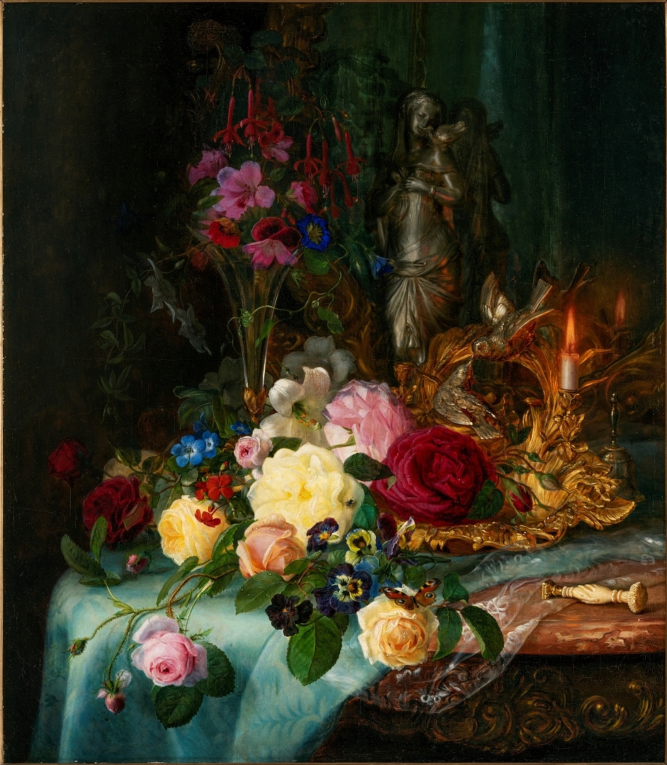 Blomster og smykker [Maleri]