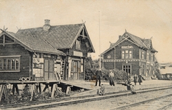 Postkort, Ringsaker, Furnes, Jessnes stasjon, stasjonsmester