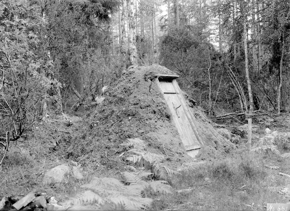 Till den ständiga passningen av en kolmila hörde en enkel koja för sömn i skift. Just denna stod på gården Råås ägor i Svinhults socken och dokumenterades 1926.