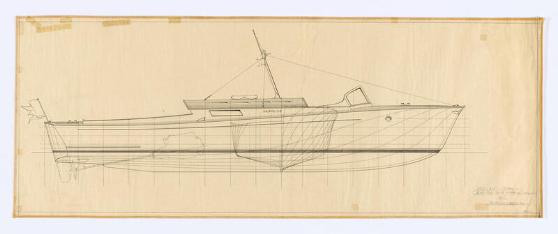 Konstruksjonstegning av båt