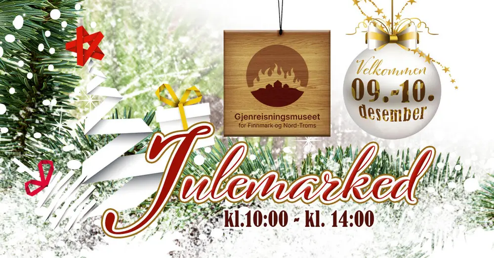 Annonse for julemarked 9. og 10. desember ved Gjenreisningsmuseet.