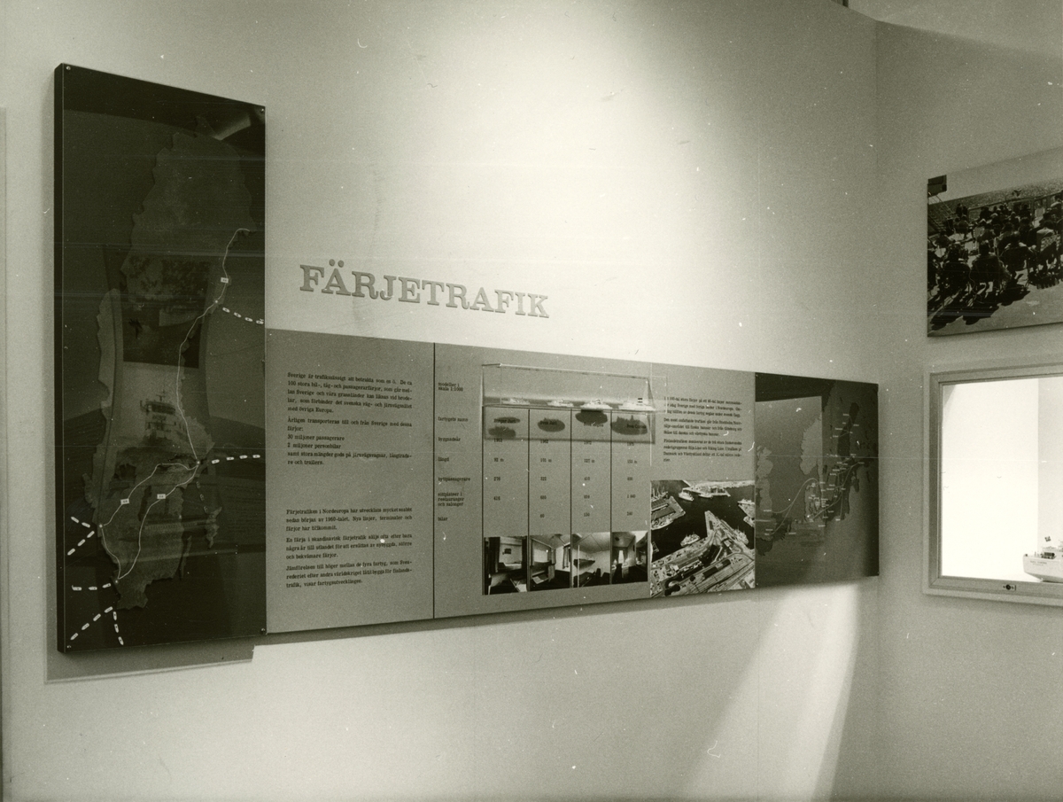Den permanenta utställningen fotograferad 1987. Del av utställningen som visar färjetrafiken i Sverige.