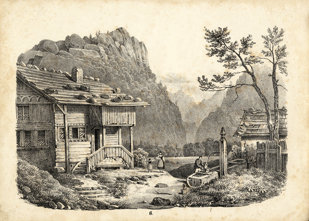 Skiss, blyerts. Ett sydtyskt landskap med ett bostadshus med vattenpump och vattenså m.m.



Inskrivet i huvudbok 1950.
