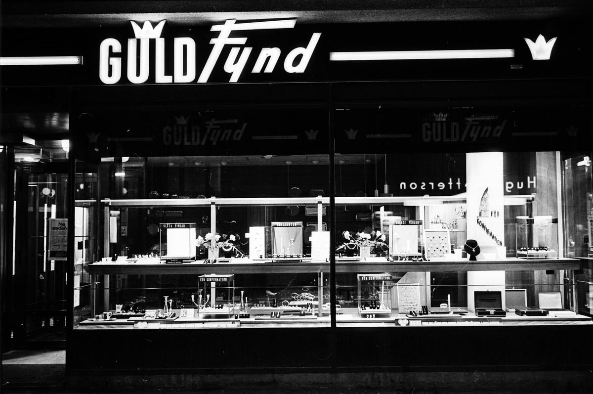 Guldfynd - skyltfönster, Uppsala 1966