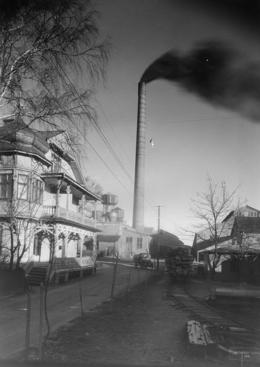 Säfveåns AB i Göteborg, 1931. Till vänster kontorsbyggnaden.