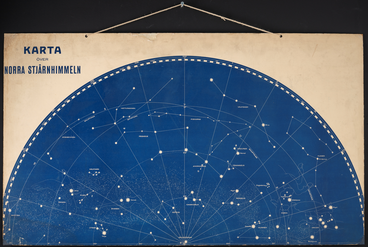 Kart over nordre stjernehimmel.
