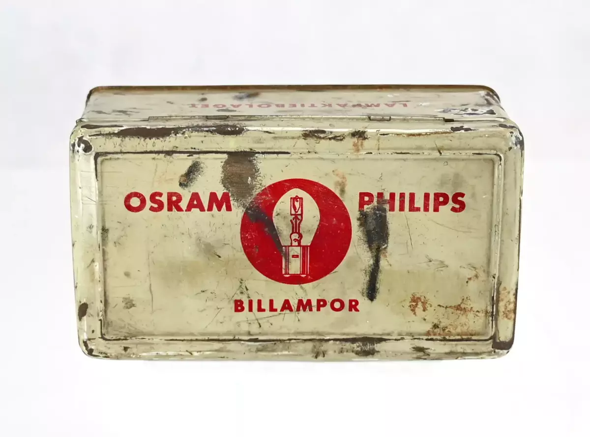 Plåtask Osram Philips Billampor Lampaktiebolaget.