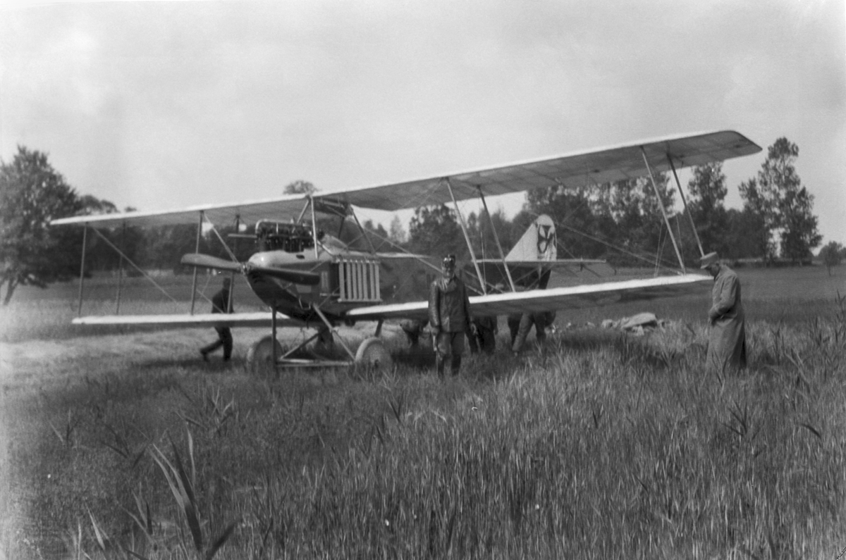 Militärt flygplan Albatros B.I tillhörande Österrike-Ungern står på ett ...