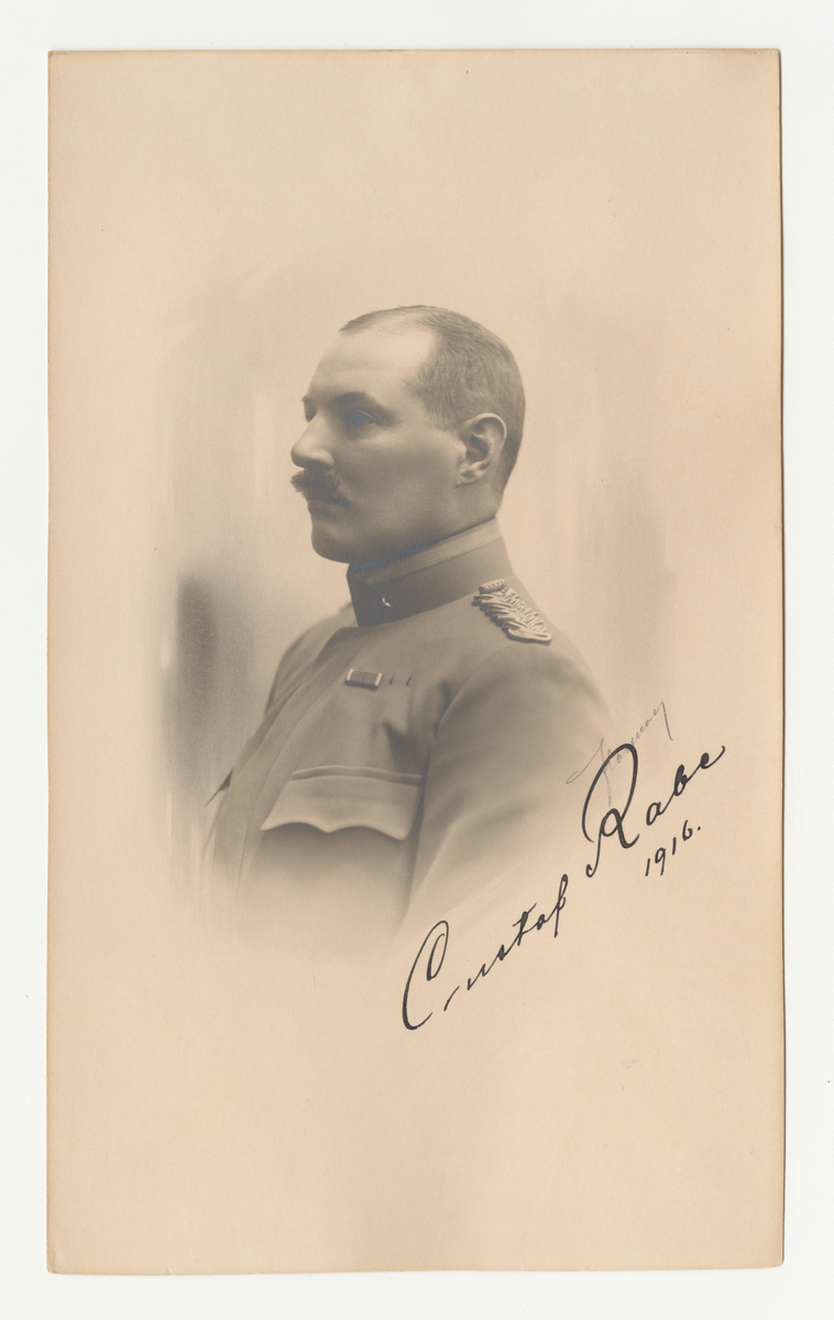 Porträtt av Gustaf Rabe, major vid Fortifikationen.