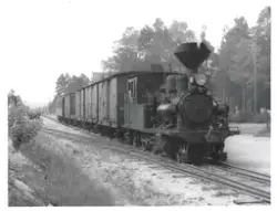 Setesdalsbanens damplokomotiv type XXI nr. 7 med blandet tog