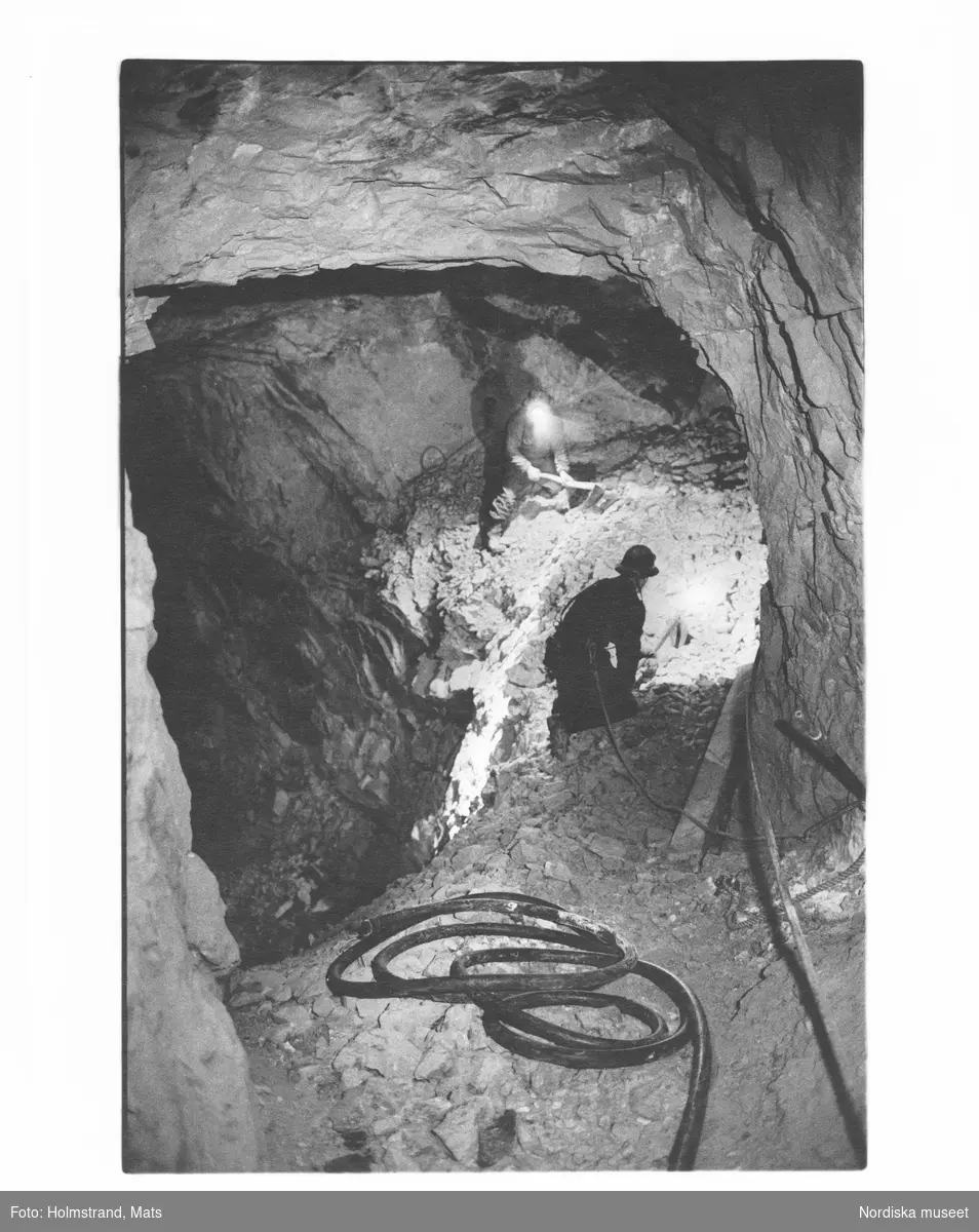 Långbans gruva, en av världens mineralrikaste platser. Brytning på 130m avvägning.