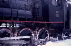 Damplokomotiv 24b 236 med veterantog med OL-fakkelen på Krød
