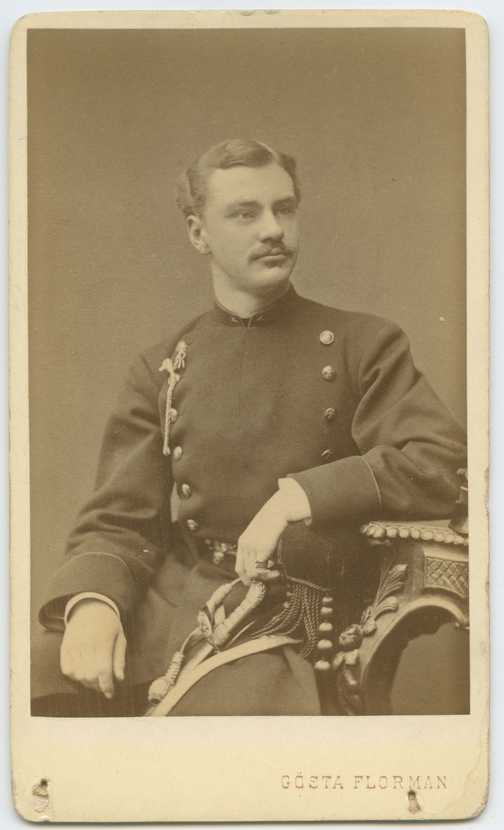 Porträtt på kapten Carl Bror Skogman Munck af Fulkila, född 12 januari år 1852 i Jönköping död 23 januari år 1902 i Eksjö.