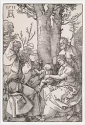 Anna og Maria leker med Jesusbarnet [Papirverk]