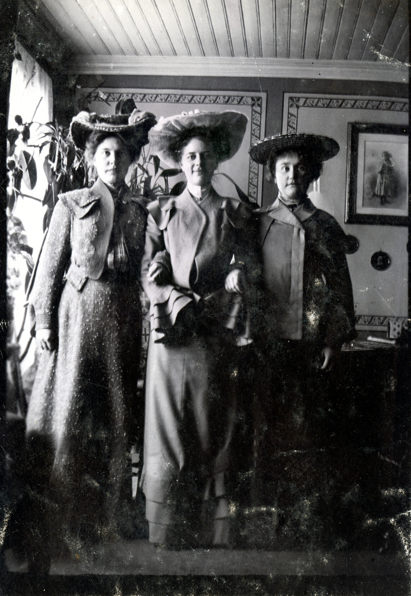 Tre kvinner 1904..
Bilde er fra fotoalbum GM.036887.