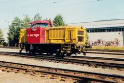 Diesellokomotiv Di 2 848 som skiftemaskin på Sundland i Dram