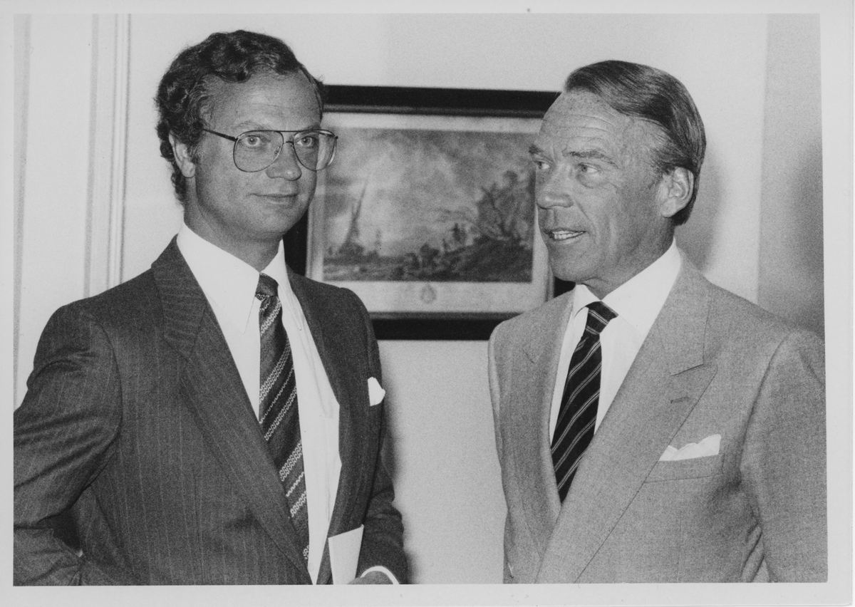 Kung Carl XVI Gustaf och Robert Ahlgren 1985.