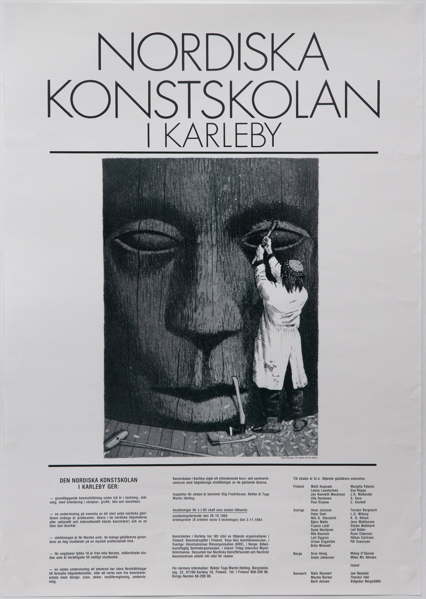 Nordiska Konstskolan i Karleby [Annonseplakat]