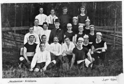 Akademisk ball-klubb, Kristiania og Lyn Gjøvik.
Postkort