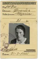 Maria Øverås passkort forside