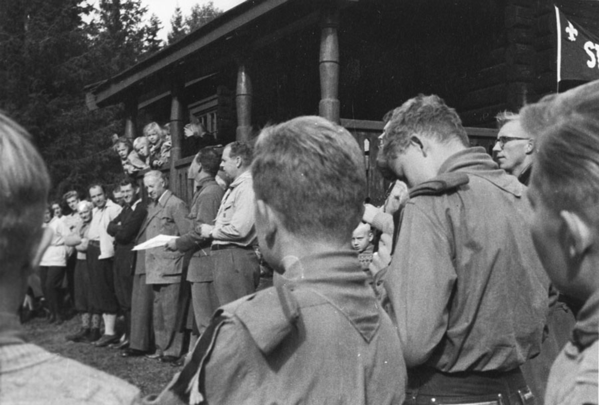 Speidere ved Sterkerudhytta ca. 1955