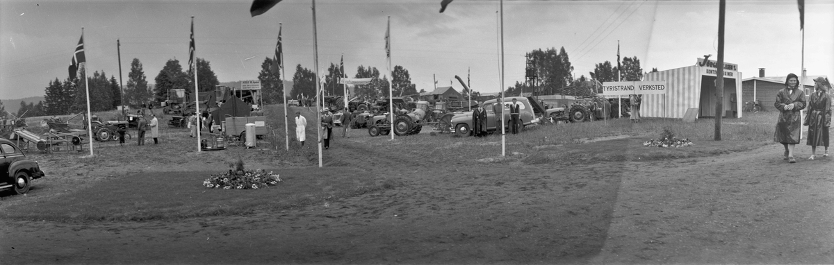 Panoramabilder fra Eidsvoll Bygdeutstilling i 1955. Ved Eidsvoll Landsgymnas, som kan sees i bakgrunnen på noen bilder.