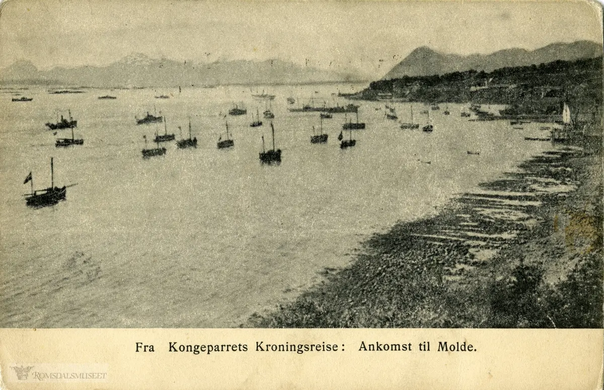 Molde by sett fra øst., Fra Kroningsreisen i 1906..Ankomst Molde..Molde by sett fra øst.