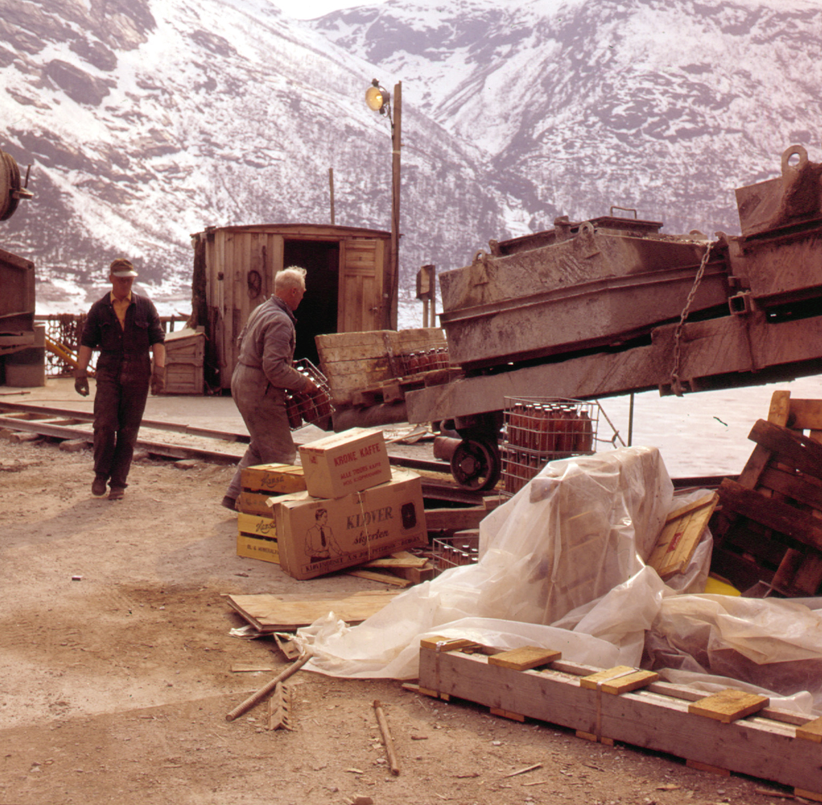 Frå utbygginga av kraftverket Tysso II i Skjeggedal i 1966. 