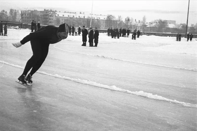 Skøyteløp på Stadion. Hjalmar Andersen ("Hjallis)