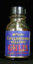 Flaske. Gullbronsemaling Gulli. Kontorutstyr