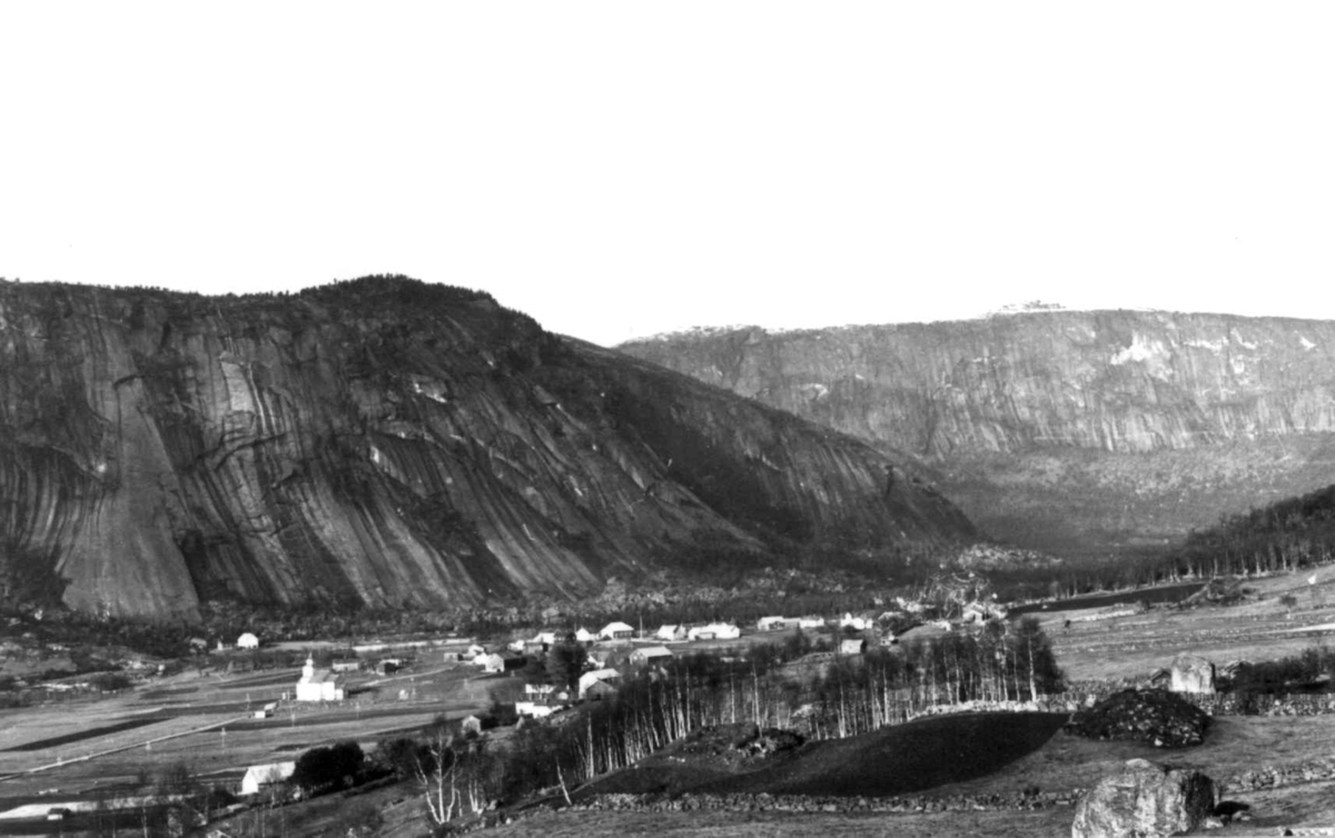 Oversiktsbilde Med Bebyggelse Fra Valle 1938 Norsk Folkemuseum