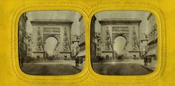 Stereoskopi. Porte St.Denis, Frankrike.
