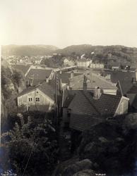 Utsikt over Mandal, Mandal, Vest-Agder. Fotografert 1912.