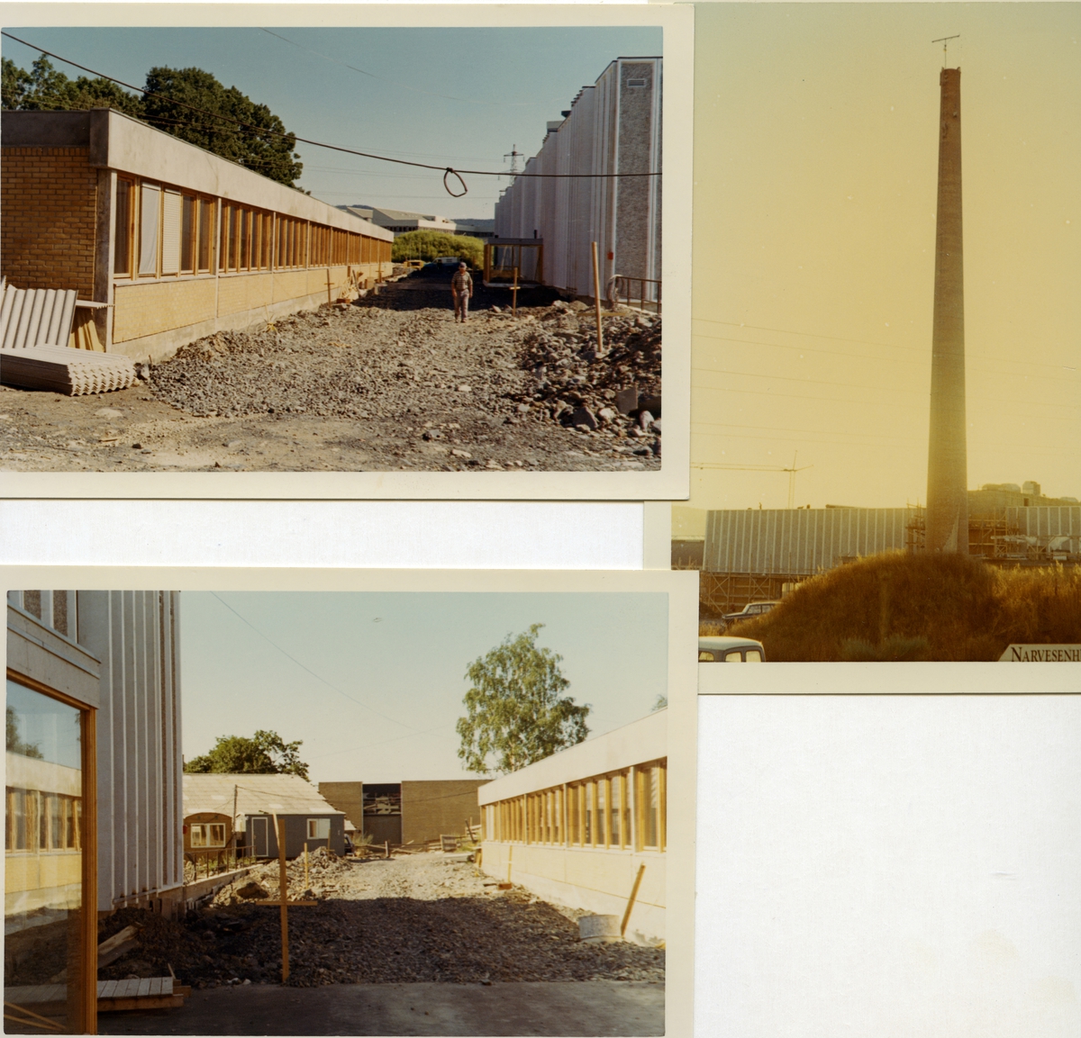 Byggeplass.
Konstruksjon av Tiedemanns Tobaksfabrik på Hovin i 1969.
