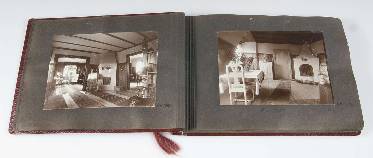 Fotoalbumet innehåller bland annat fotografier från Breidagård, Marielund, Funbo socken, Uppland.
