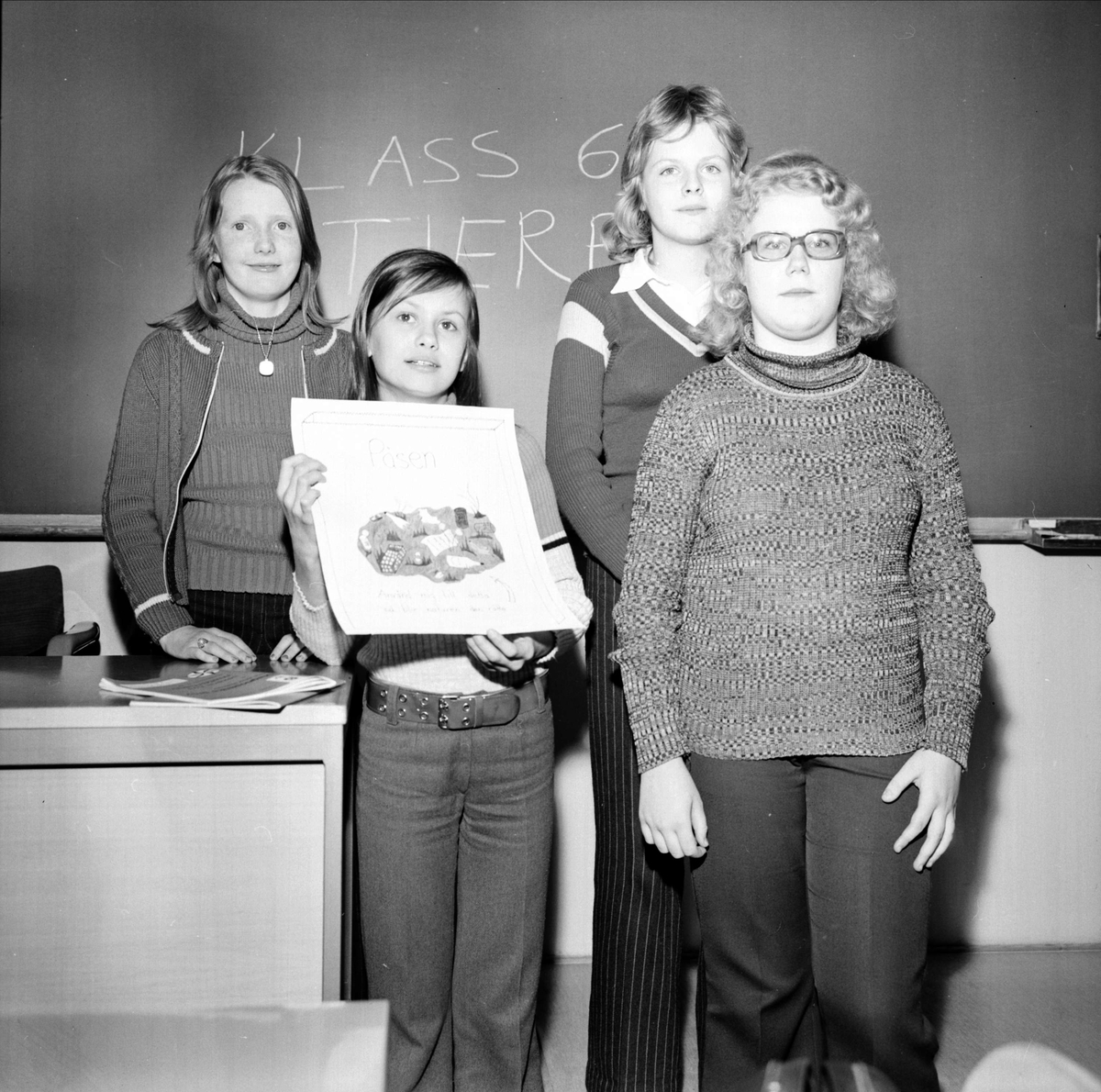 Kampanjen Håll Sverige rent, klass 6A, Tierp, Uppland februari 1973