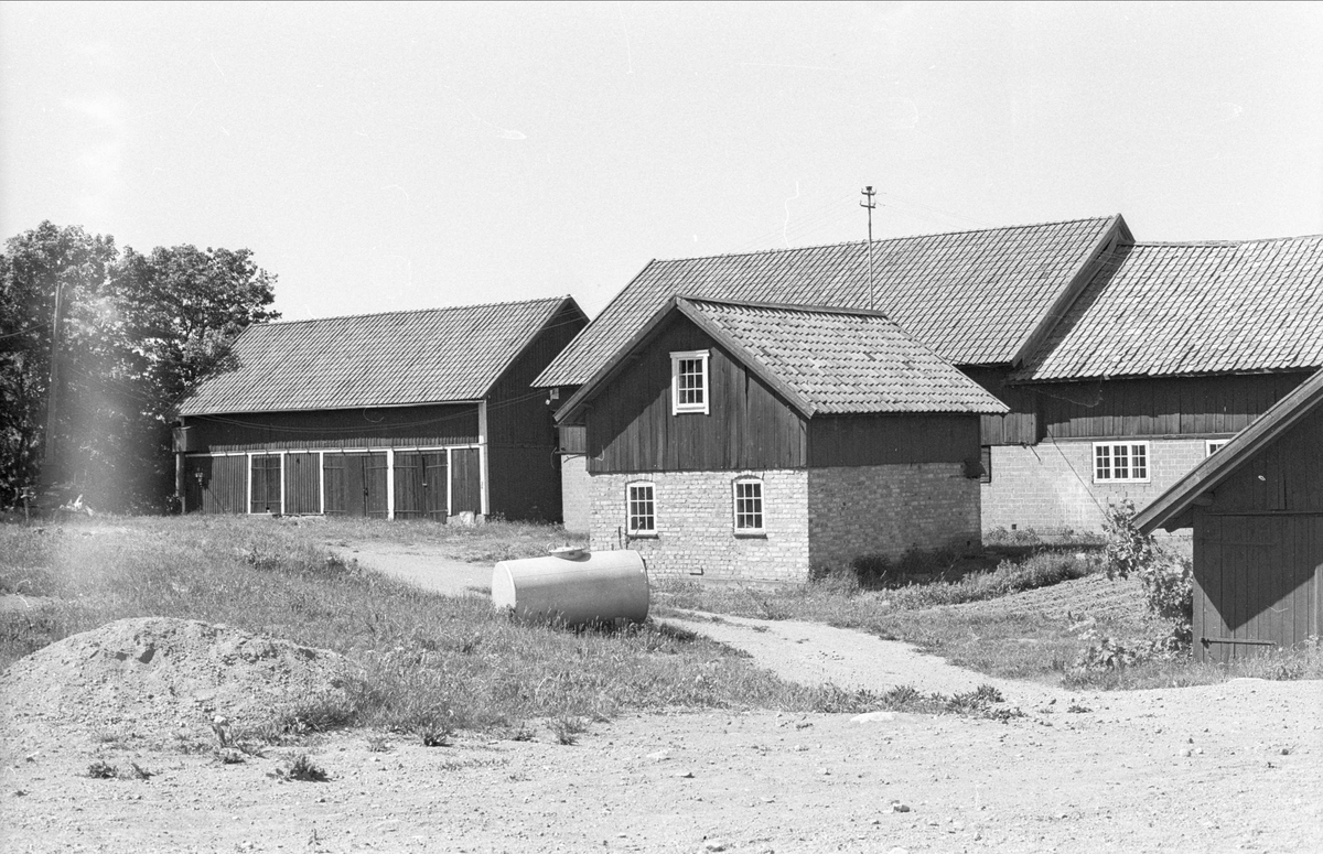 Magasin , lider, garage, ladugård, stall och loge, Viggeby 1:1, Viggeby, Danmarks socken, Uppland 1977