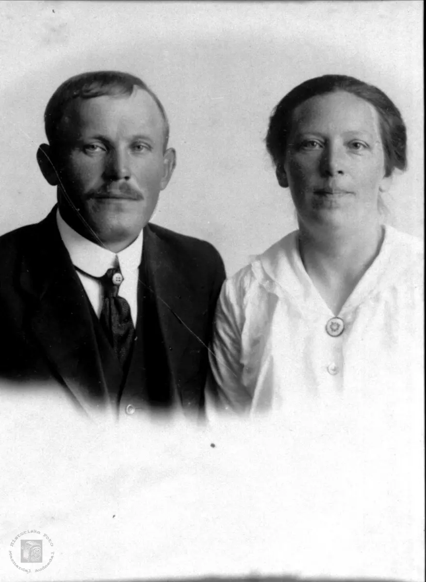 Portrett av ekteparet Torjus og Ingeborg Tisland, Laudal.