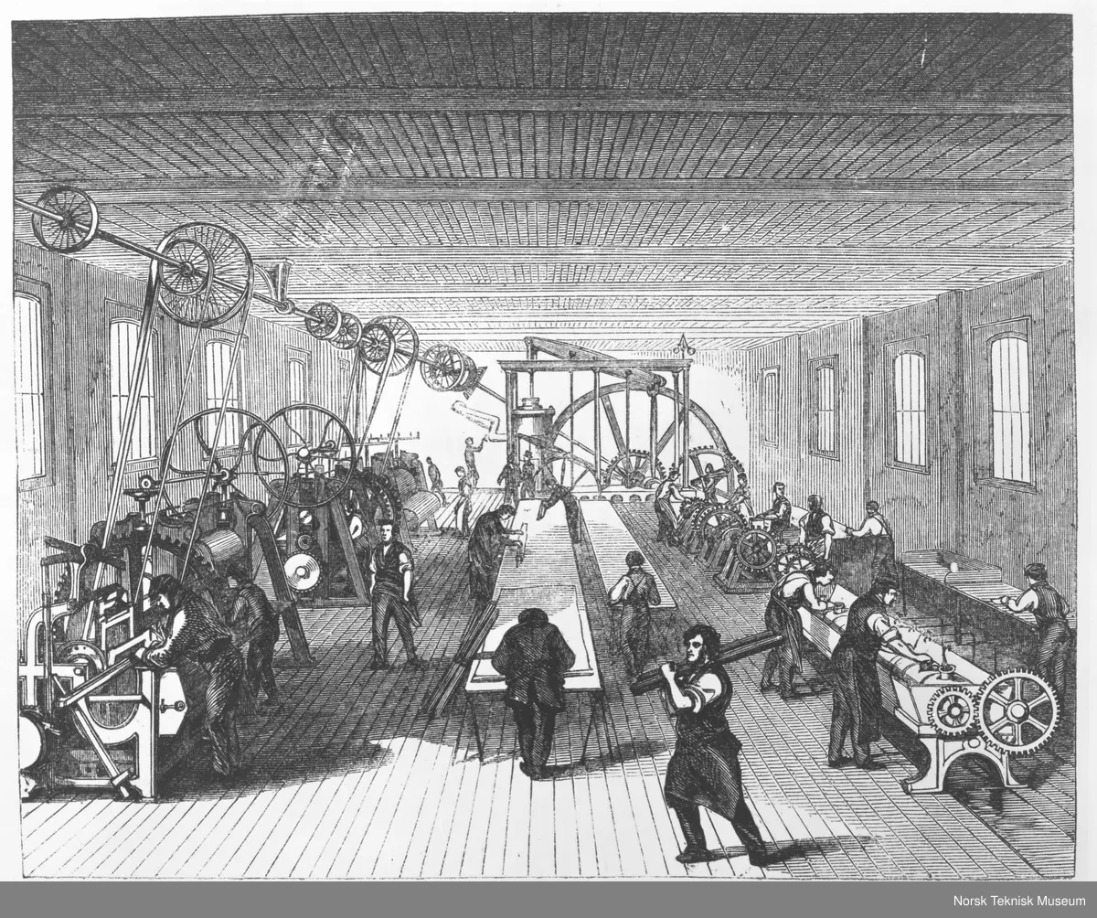 dampmaskin-i-bruk-i-en-tekstilfabrikk-repro-av-st-lstikk-1862-norsk