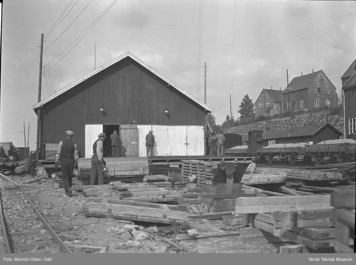 Fra utbyggingen av Rånåsfoss kraftanlegg, 1921